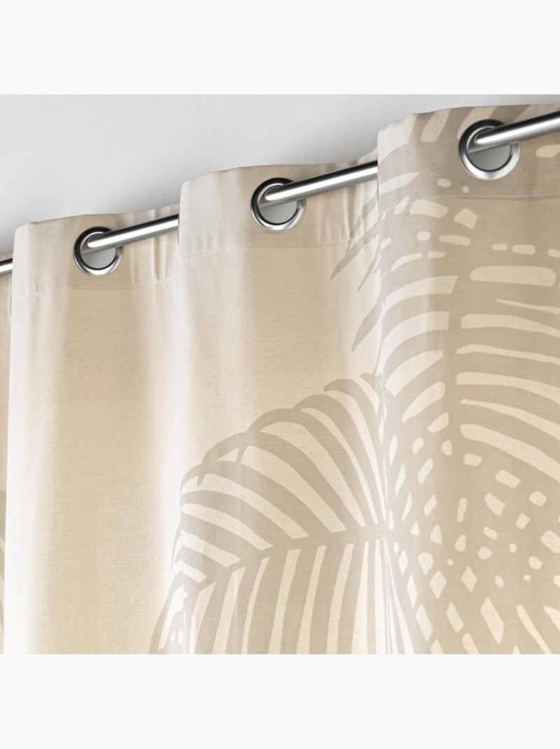 Rideau a oeillets 140 x 260 cm coton/polyester imprime baobab des. place Sans Beige - Kiabi