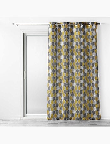 Rideau à oeillets 140 x 260 cm Palpito jaune anthracite
