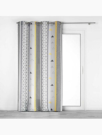 Rideau à œillets 140 x 260 cm – polyester imprimé – yellow mix