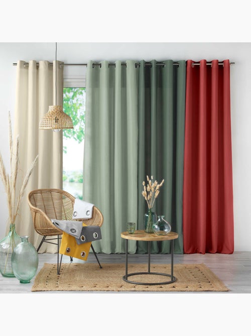 Rideau a oeillets 140 x 280 cm microfibre unie absolu grenade - Kiabi Rideau a oeillets 140 x 280 cm microfibre unie absolu grenade - Kiabi
