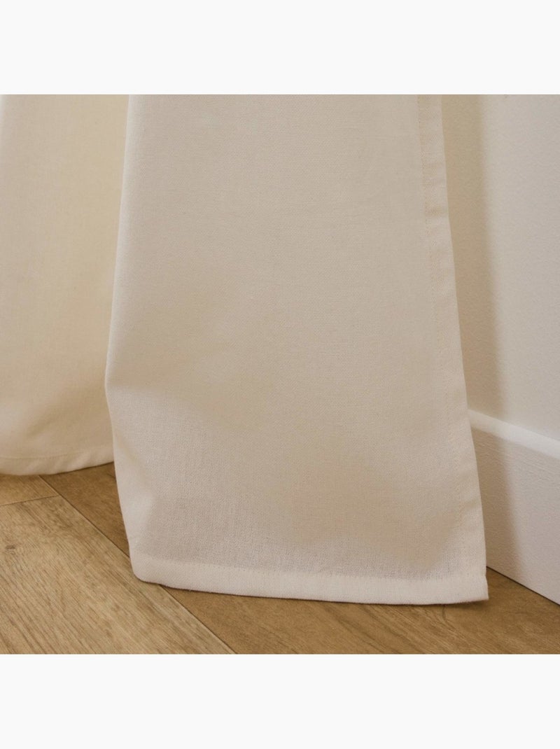 Rideau à œillets 140x240 avec top imprimé perla Beige - Kiabi