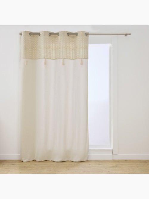 Rideau à œillets 140x240 avec top imprimé perla - Kiabi