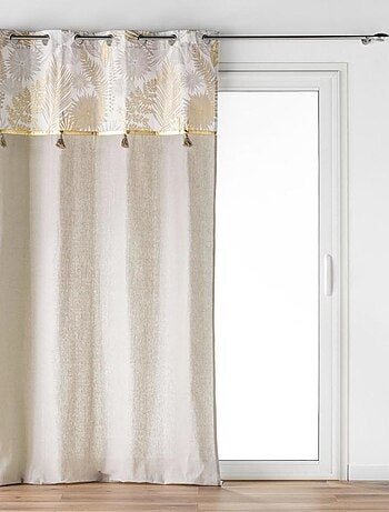 Rideau à œillets 140x240 MELISSE à pompons et top métallisé