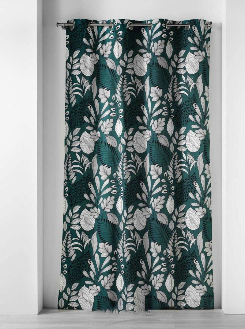 Rideau à œillets 140x240 Panabel bleu coton Bleu - Kiabi