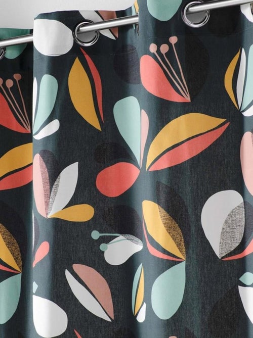 Rideau à œillets 140x240 Panaflore vert coton - Kiabi