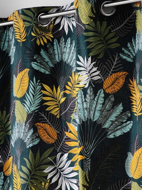 Rideau à œillets 140x240 Panazio bleu coton - Kiabi