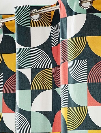 Rideau à œillets 140x240 Rythmo orange coton