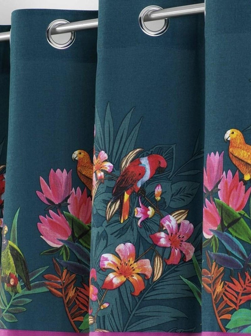 Rideau à œillets 140x240 uni avec top Exotic Paradise Blanc - Kiabi