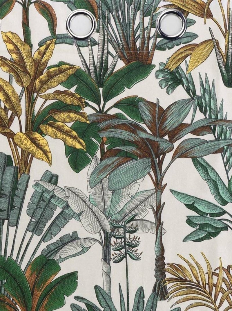 Rideau à œillets 140x240 uni top imprimé jute Balinesia coton Vert - Kiabi