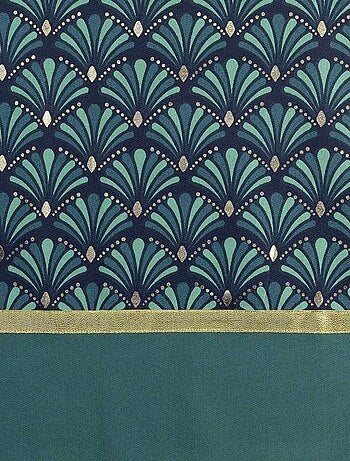 Rideau à œillets 140x240 uni top métallisé Artchic bleu coton