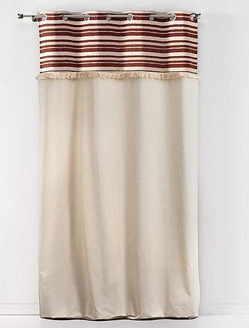 Rideau à œillets 140x240 uni top tissé franges Atlas terracotta coton