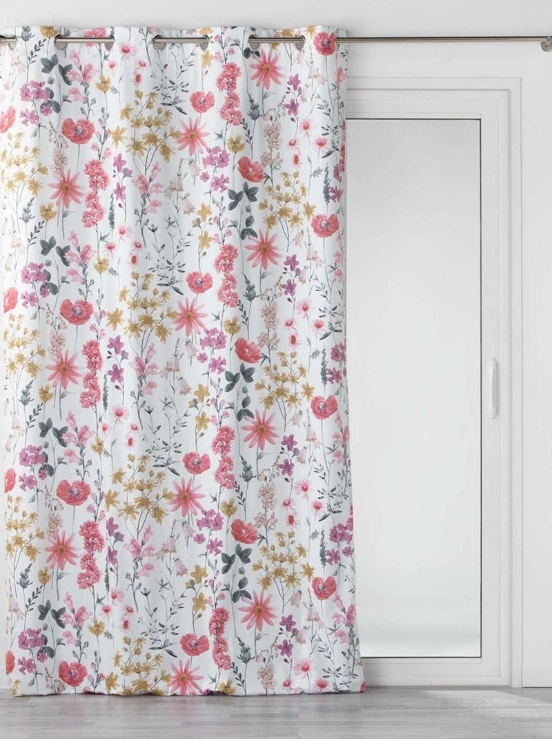 Rideau à œillets 140x240 velours Florabella blanc Blanc - Kiabi