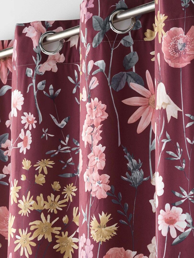 Rideau à œillets 140x240 velours Florabella prune Violet - Kiabi