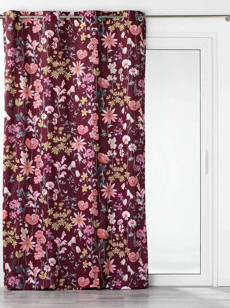 Rideau à œillets 140x240 velours Florabella prune Violet - Kiabi