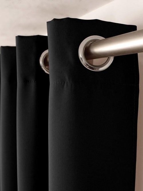 Rideau à œillets 140x240 Zoé noir - Kiabi