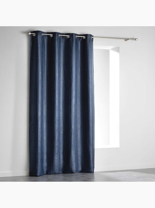 Rideau à oeillets 140x240cm paleo indigo - Kiabi