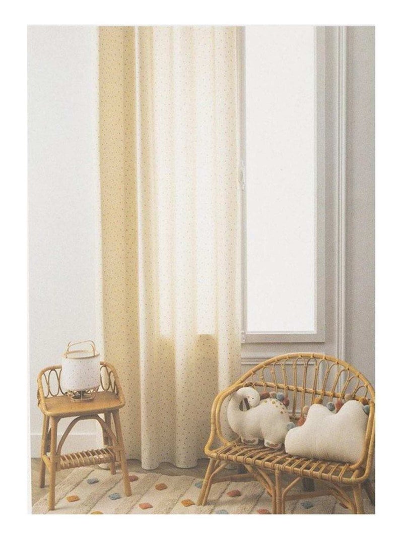 Rideau à œillets 140x260 Arlequin coton Beige - Kiabi