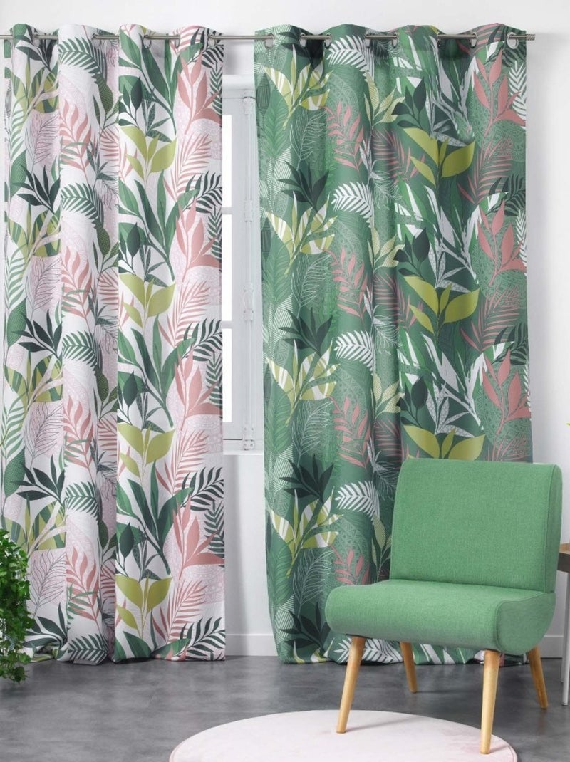 Rideau à œillets 140x260 Assana Rose Rose - Kiabi