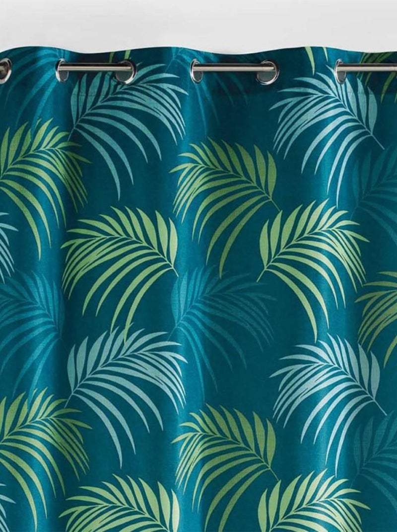 Rideau à œillets 140x260 Blue vegetal bleu Bleu - Kiabi