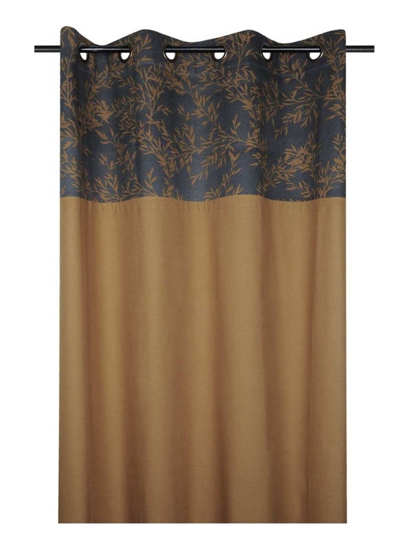 Rideau à œillets 140x260 cm Goldy coton Marron - Kiabi