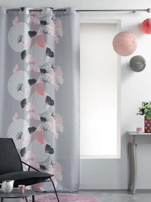 Rideau à œillets 140x260 Eden blush gris - Kiabi