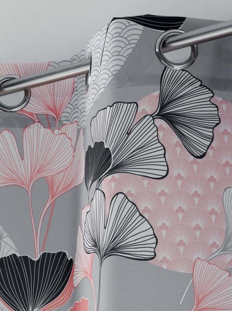 Rideau à œillets 140x260 Eden blush gris Rose - Kiabi
