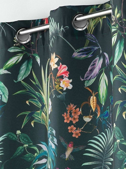 Rideau à œillets 140x260 Féerie émeraude - Kiabi