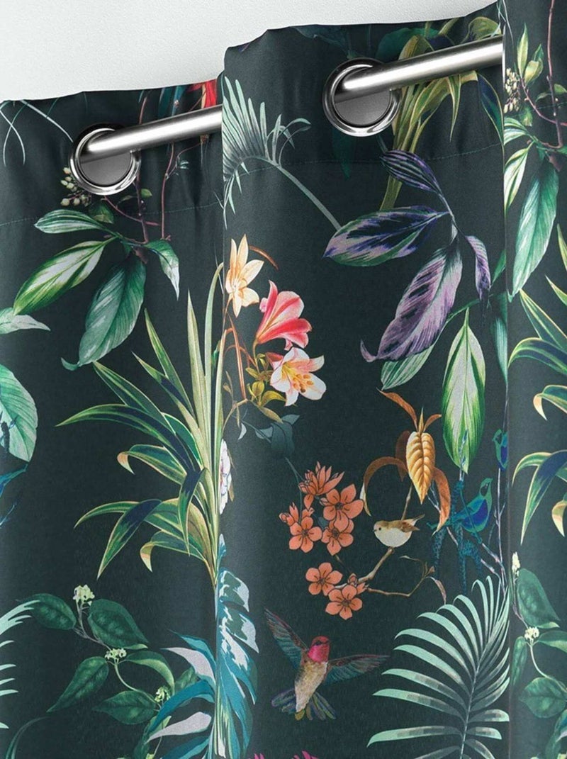 Rideau à œillets 140x260 Féerie émeraude Vert - Kiabi