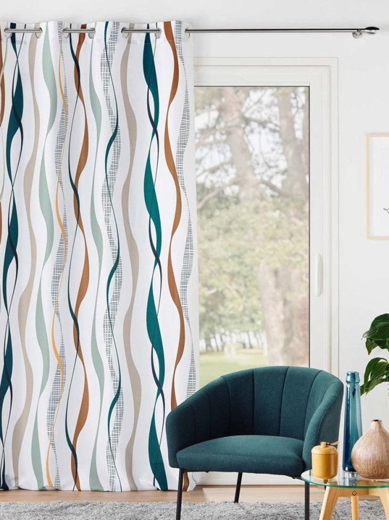 Rideau à œillets 140x260 Lisana Multicolore - Kiabi