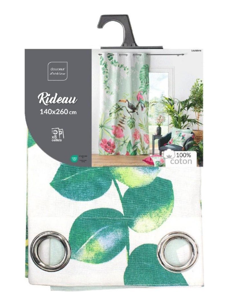 Rideau à œillets 140x260 Louisiane coton Blanc - Kiabi