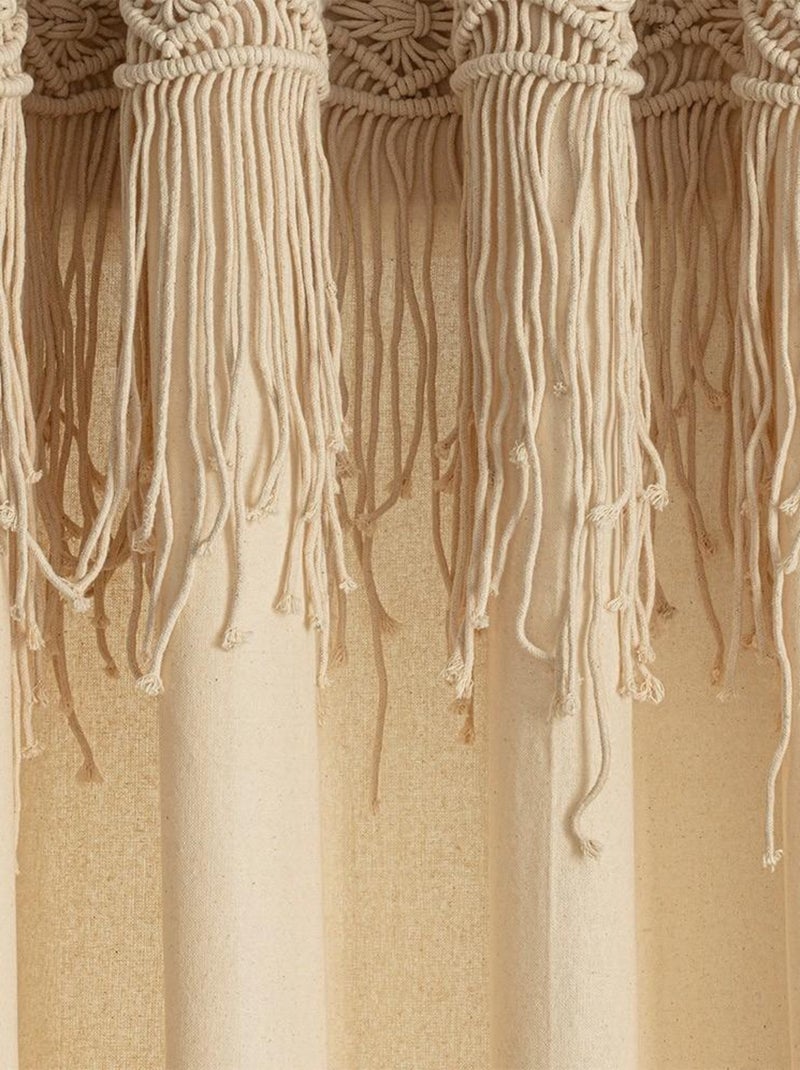 Rideau à œillets 140x260 macramé Ritual Beige - Kiabi
