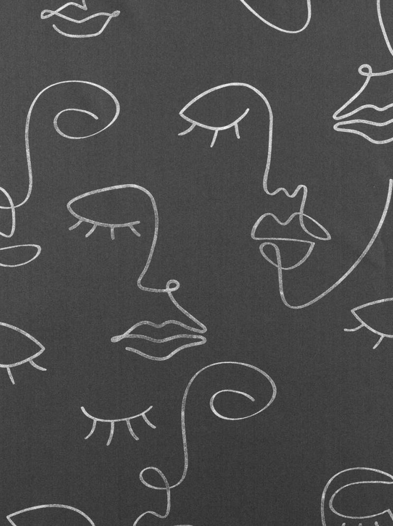 Rideau à œillets 140x260 métallisé Arty line anthracite argent Gris - Kiabi