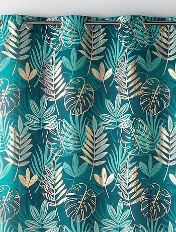 Rideau à œillets 140x260 métallisé Ornella émeraude