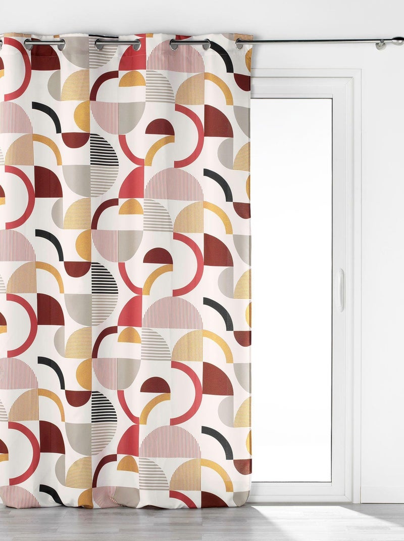 Rideau à œillets 140x260 Neoline terracotta Rouge - Kiabi