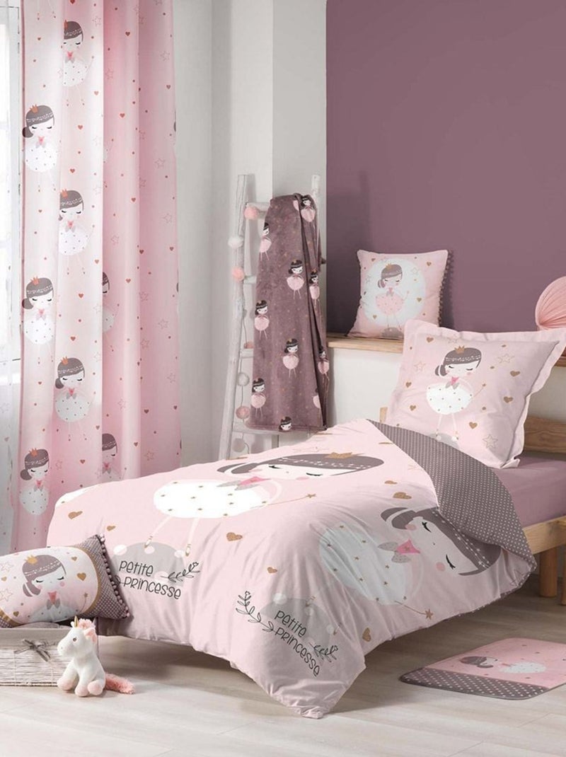 Rideau à œillets 140x260 Petite princesse rose Rose - Kiabi