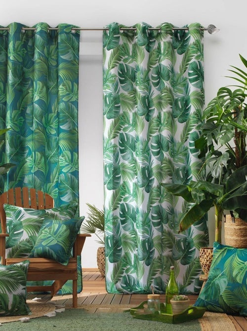 Rideau à œillets 140x260 Rio bleu - Kiabi