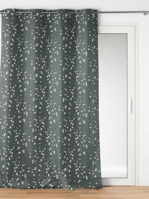 Rideau à œillets 140x260 Sakura anthracite - Kiabi