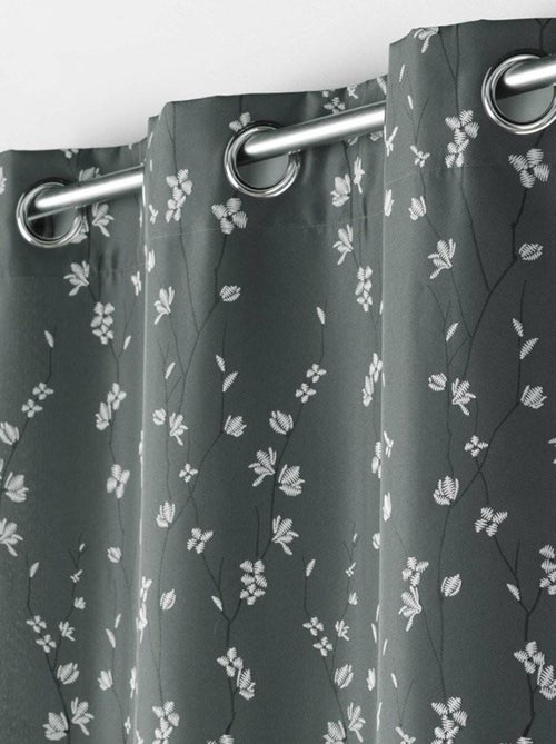 Rideau à œillets 140x260 Sakura anthracite - Kiabi