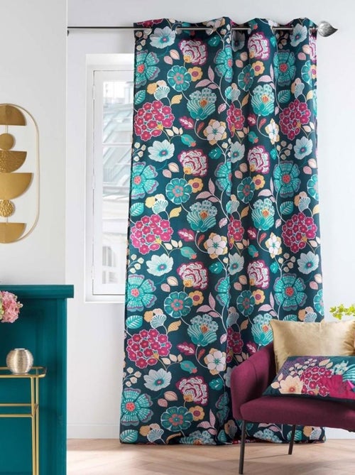 Rideau à œillets 140x260 Winteria bleu - Kiabi