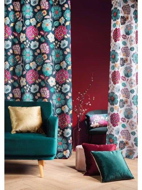 Rideau à œillets 140x260 Winteria bleu - Kiabi