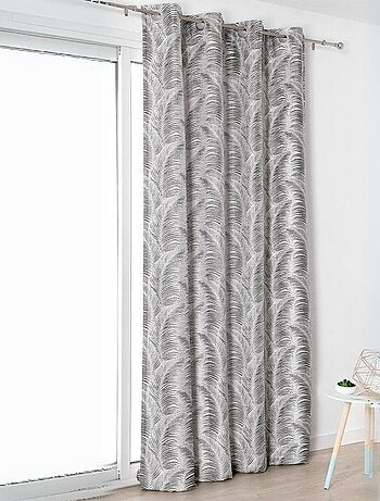 Rideau à oeillets aux motifs palmes