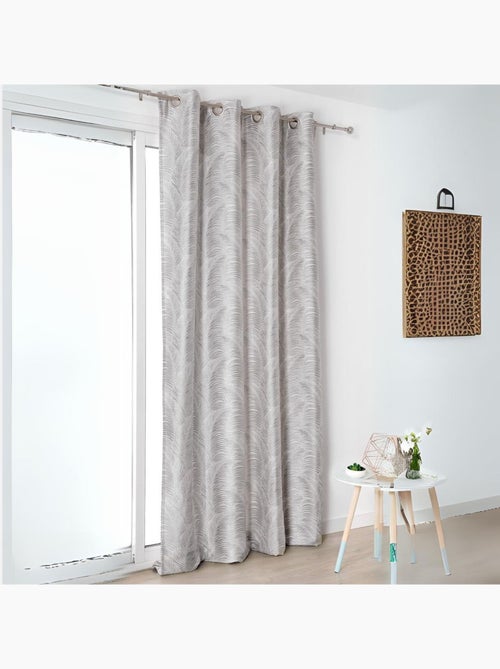 Rideau à oeillets aux motifs palmes - Kiabi