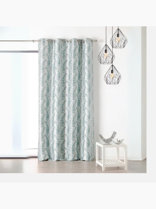 Rideau à oeillets aux motifs palmes - Kiabi