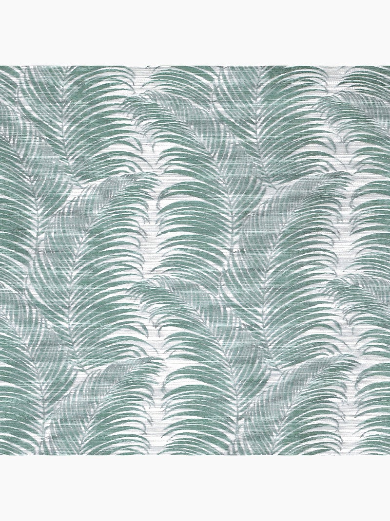 Rideau à oeillets aux motifs palmes Vert d'eau - Kiabi