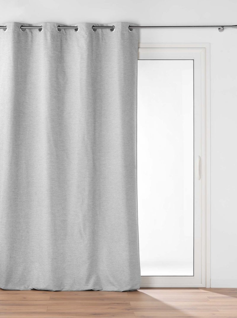 Rideau à oeillets avec doublure amovible Gris clair - Kiabi