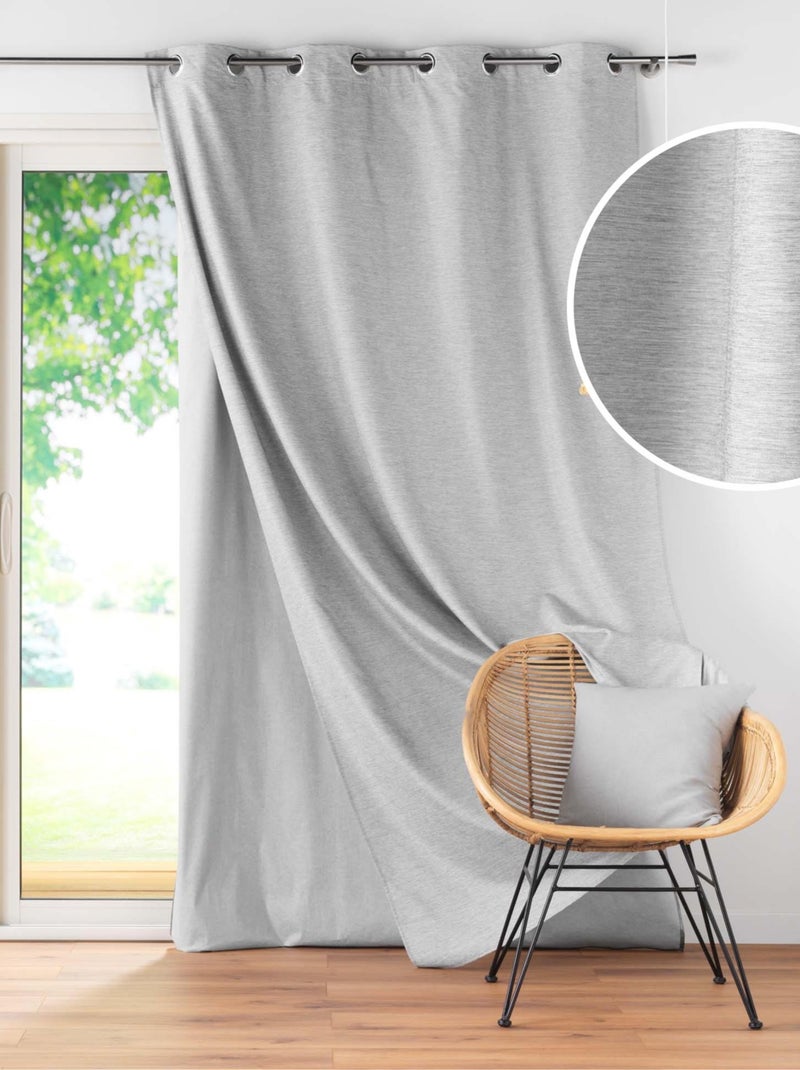 Rideau à oeillets avec doublure amovible Gris clair - Kiabi
