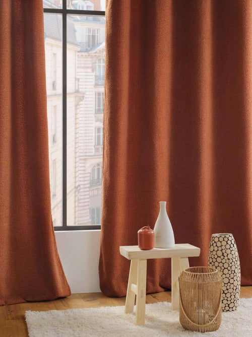 Rideau à œillets BELI - Bouclette unie - Kiabi