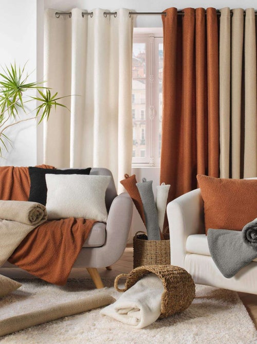 Rideau à œillets BELI - Bouclette unie - Kiabi