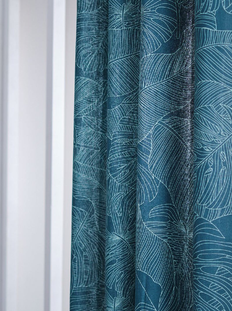 Rideau à œillets Bleu canard - Kiabi