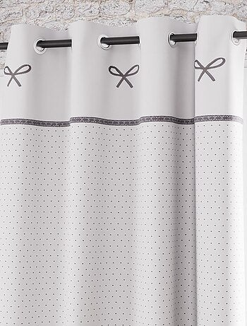 Rideau à oeillets brodé en coton 135x250 cm EMILIE, par Soleil d'ocre